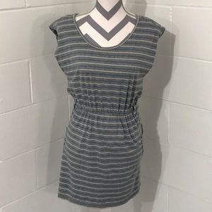 I LOVE H81 Grey Striped Dress, Size Large